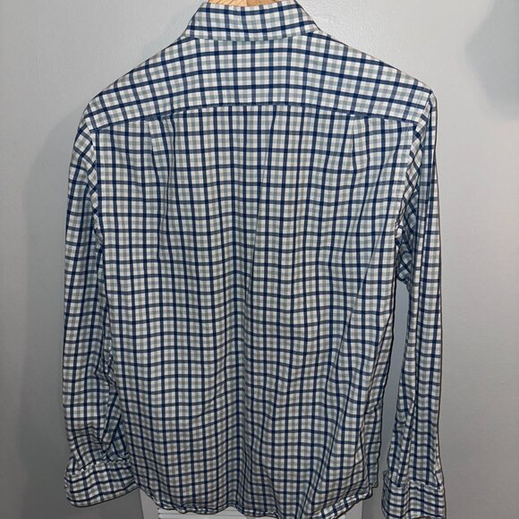 Two J Crew Slim Fit Gingham Casual Button Downs - Men's Medium Blue Pink - Picture 2 of 7